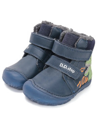 Buty Na Zimę Dla Chłopca Ocieplane Dinozaur Barefoot DD STEP W073-52943 Royal Blue