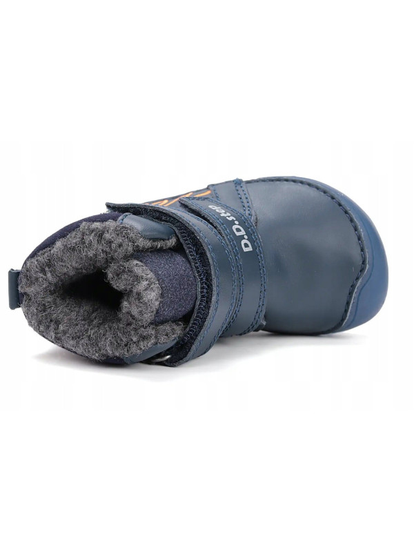 Buty Na Zimę Dla Chłopca Ocieplane Dinozaur Barefoot DD STEP W073-52943 Royal Blue
