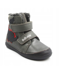 Chłopięce Buty Na Zimę z Dinozaurem D.D.STEP W078-52785M Dark Grey