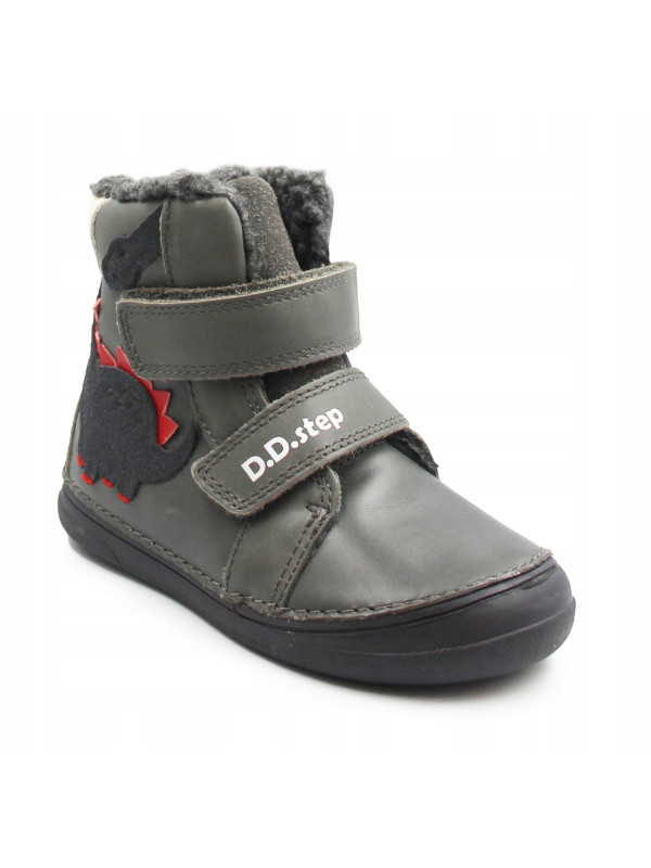 Chłopięce Buty Na Zimę z Dinozaurem D.D.STEP W078-52785M Dark Grey