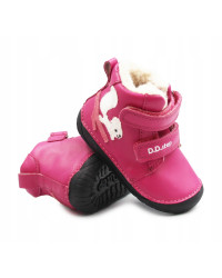 Buty Dla Dziewczynek na Zimę Ocieplane Róż Barefoot D.D.STEP W070-52214BV Dark Pink