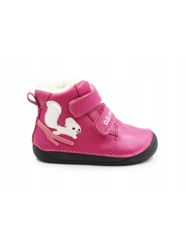 Buty Dla Dziewczynek na Zimę Ocieplane Róż Barefoot D.D.STEP W070-52214BV Dark Pink