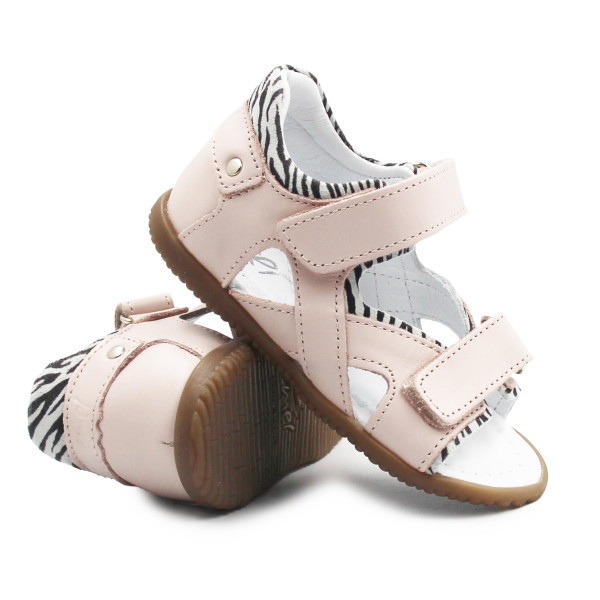 Dziewczęce Sandały Różowe Panterka z Zabudowaną Piętą Emel es2086-46
