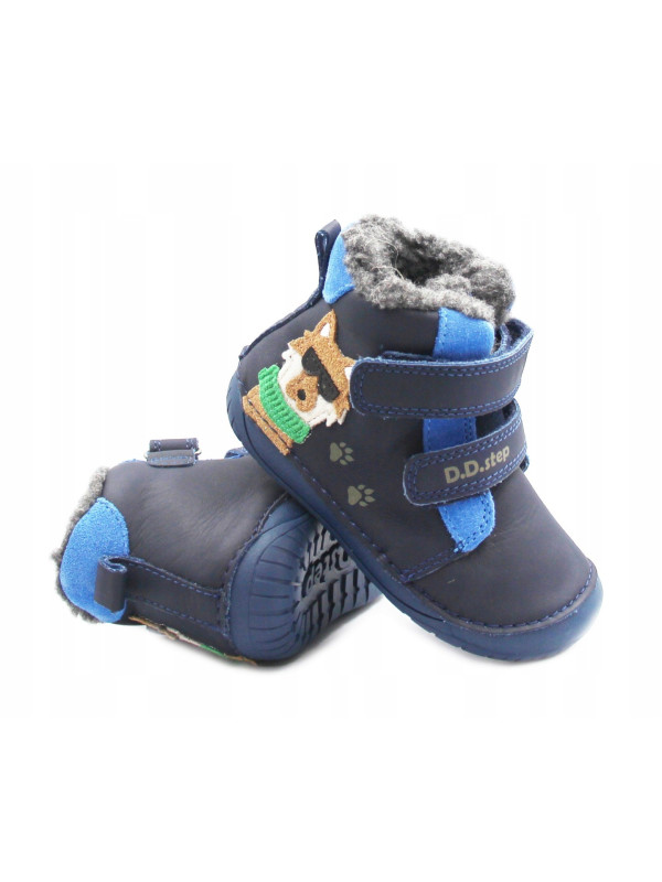 Chłopięce Buty Zimowe Lisek Barefoot D.D.STEP W070-52893B Royal Blue