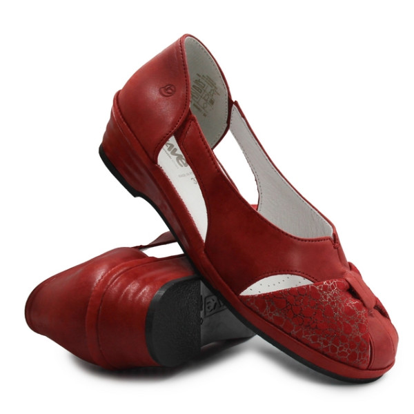 Czerwone eleganckie półbuty dla kobiet na lato Suave 940461-04