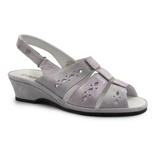 Sandały na koturnie dla kobiet na lato ze skóry naturalnej Suave 710231-59