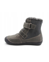 Buty Chłopięce Ocieplane Na Zimę z Krokodylem Barefoot D.D.STEP W063-52415AM Dark Grey