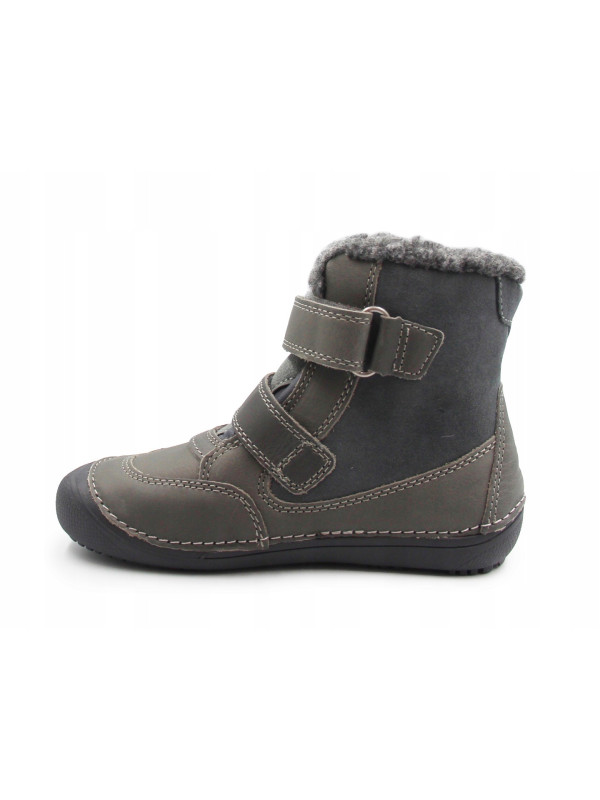 Buty Chłopięce Ocieplane Na Zimę z Krokodylem Barefoot D.D.STEP W063-52415AM Dark Grey