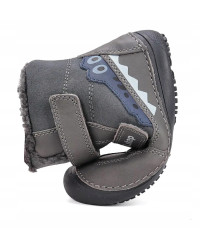 Buty Chłopięce Ocieplane Na Zimę z Krokodylem Barefoot D.D.STEP W063-52415AM Dark Grey
