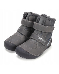 Buty Chłopięce Ocieplane Na Zimę z Krokodylem Barefoot D.D.STEP W063-52415AM Dark Grey