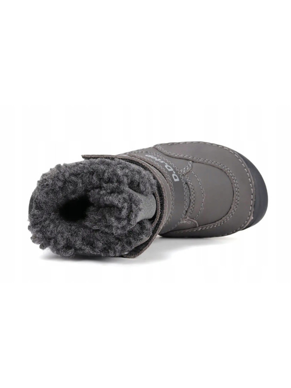 Buty Chłopięce Ocieplane Na Zimę z Krokodylem Barefoot D.D.STEP W063-52415AM Dark Grey