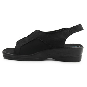 Czarne Sandały Damskie Lekkie Dla Seniora Adanex 26191