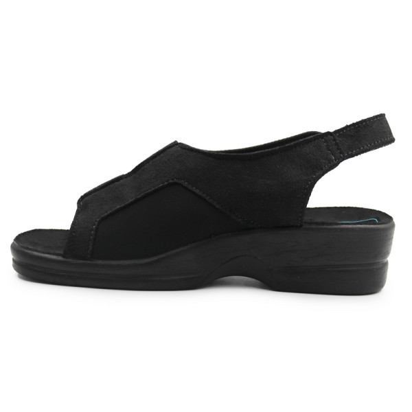 Czarne Sandały Damskie Lekkie Dla Seniora Adanex 26191