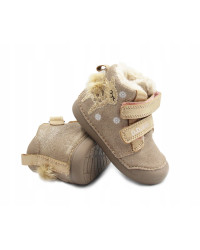 Dziewczęce Buty Na Zimę Ocieplane Futerkiem z Sarenką DD STEP W066-52733T Mocha