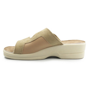 Klapki Dla Kobiet Dla Seniorki Beżowe Adanex 26184