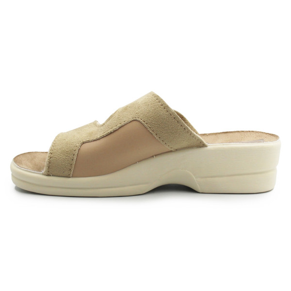 Klapki Dla Kobiet Dla Seniorki Beżowe Adanex 26184