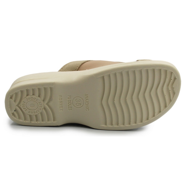 Klapki Dla Kobiet Dla Seniorki Beżowe Adanex 26184