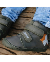 Chłopięce Buty Zimowe z Liskiem Barefoot D.D.STEP W070-52301BV Khaki