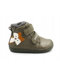 Chłopięce Buty Zimowe z Liskiem Barefoot D.D.STEP W070-52301BV Khaki