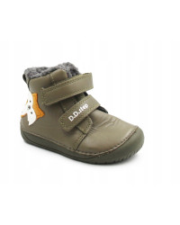 Chłopięce Buty Zimowe z Liskiem Barefoot D.D.STEP W070-52301BV Khaki