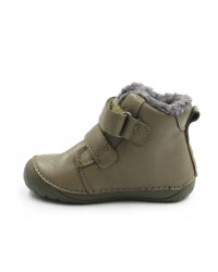 Chłopięce Buty Zimowe z Liskiem Barefoot D.D.STEP W070-52301BV Khaki