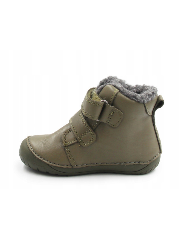 Chłopięce Buty Zimowe z Liskiem Barefoot D.D.STEP W070-52301BV Khaki