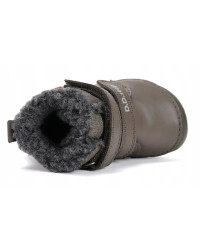 Chłopięce Buty Zimowe z Liskiem Barefoot D.D.STEP W070-52301BV Khaki