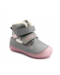 Dziecięce Buty Zimowe Dla Dziewczynek Świecące w Ciemności Szary Róż D.D.STEP W082-52314B Grey