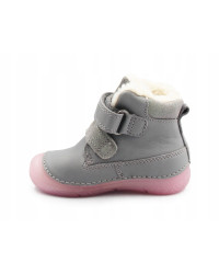 Dziecięce Buty Zimowe Dla Dziewczynek Świecące w Ciemności Szary Róż D.D.STEP W082-52314B Grey