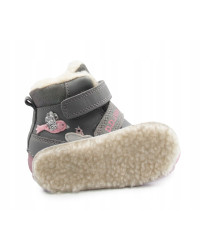 Dziecięce Buty Zimowe Dla Dziewczynek Świecące w Ciemności Szary Róż D.D.STEP W082-52314B Grey