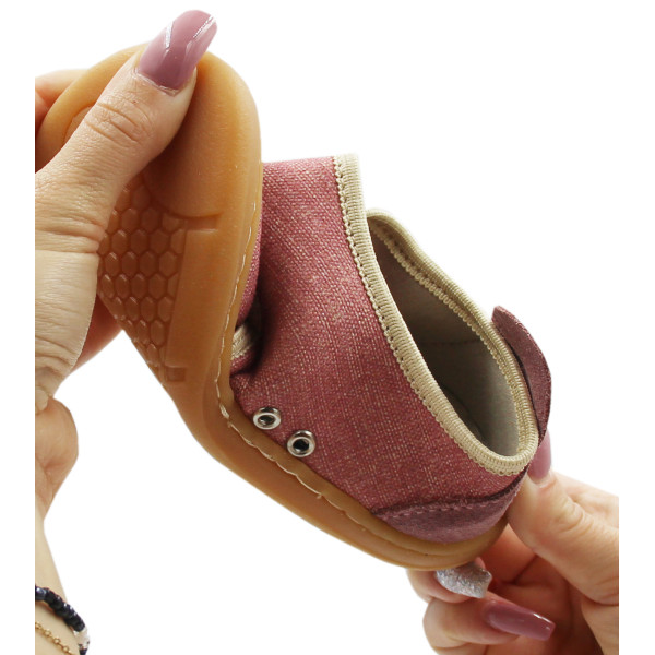 Różowe Kapcie Dla Dziewczynki Na Rzep Do Szkoły i Przedszkola Ameko Brownrose