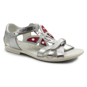 Sandały Dziewczęce Na Lato Srebrne z Motylkiem Bartek w-39209/12d