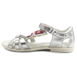 Sandały Dziewczęce Na Lato Srebrne z Motylkiem Bartek w-39209/12d