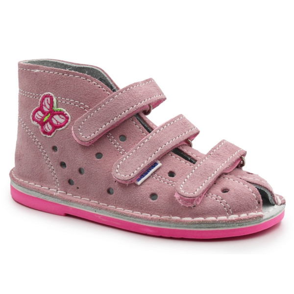 Kapcie profilaktyczne do przedszkola szkoły dla dziewczynki Adamki róż motylek