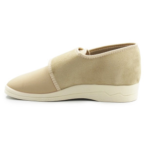 Półbuty Jesienne Damskie Beżowe Lekkie Dla Seniorów Na Rzep Adanex 29626