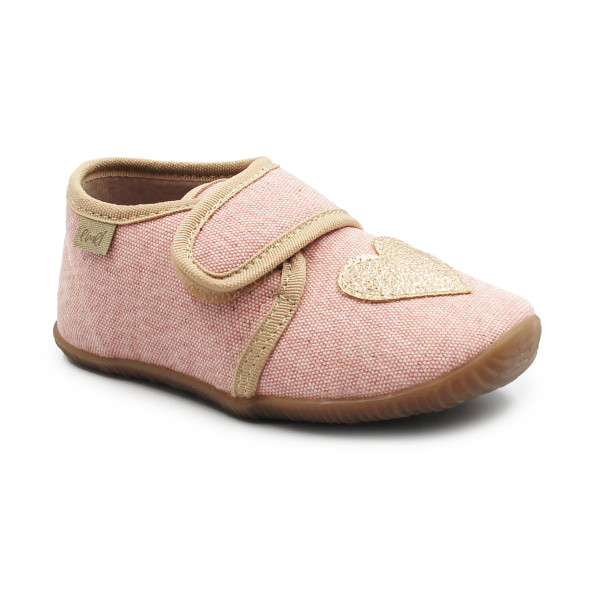 Różowe Kapcie Dla Dziewczynek Do Szkoły i Przedszkola z Serduszkiem Emel ek5000a-24