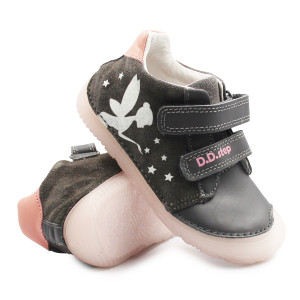 Półbuty Dla Dziewczynek Na Wiosnę Świecące w Ciemności Wróżki DD STEP S073-52165AM Dark Grey
