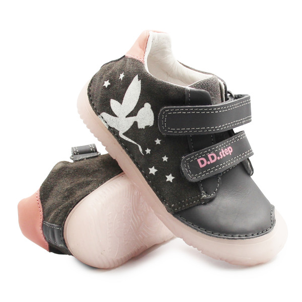 Półbuty Dla Dziewczynek Na Jesień Świecące w Ciemności Wróżki DD STEP S073-52165AM Dark Grey