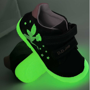 Półbuty Dla Dziewczynek Na Wiosnę Świecące w Ciemności Wróżki DD STEP S073-52165AM Dark Grey