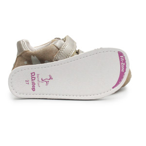 Półbuty Dla Dziewczynek Świecące w Ciemności Barefoot DD STEP S073-52165BM Champagne