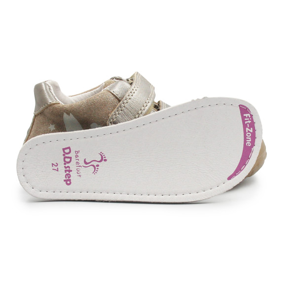 Półbuty Dla Dziewczynek Świecące w Ciemności Barefoot DD STEP S073-52165BM Champagne