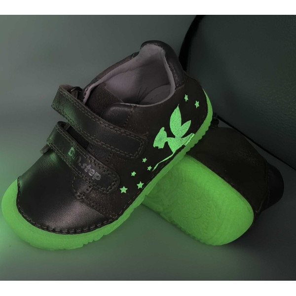 Półbuty Dla Dziewczynek Świecące w Ciemności Barefoot DD STEP S073-52165BM Champagne