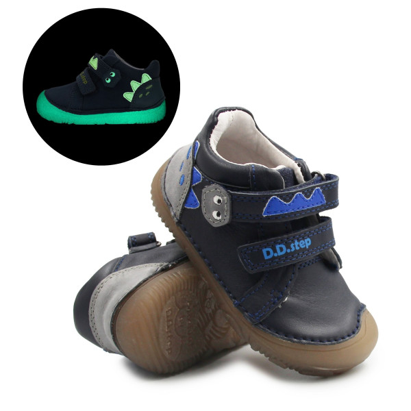 Półbuty Dla Chłopczyków Na Rzep Wiosenne Barefoot DD STEP S073-52875B Black