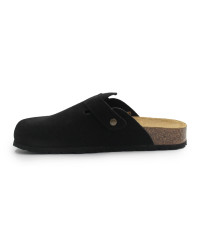 Klapki damskie ze skóry naturalnej na lato BIO 73968-03 CASANDRA SUEDE negro