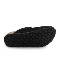 Klapki damskie ze skóry naturalnej na lato BIO 73968-03 CASANDRA SUEDE negro