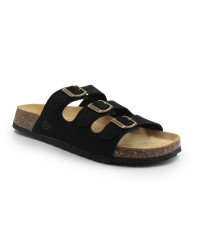 Skórzane laczki damskie na lato BIO 70085-08 CANDIDA SUEDE negro