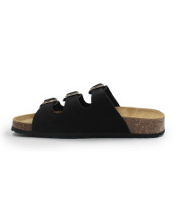 Skórzane laczki damskie na lato BIO 70085-08 CANDIDA SUEDE negro