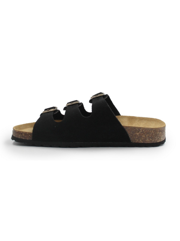Skórzane laczki damskie na lato BIO 70085-08 CANDIDA SUEDE negro