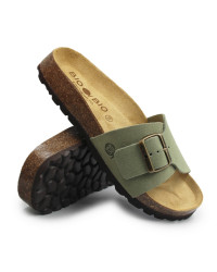 Klapki damskie na lato skóra naturalna BIO 780493-10 CELIA SUEDE rosmarino