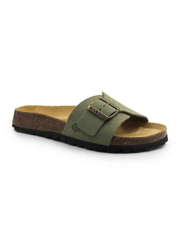 Klapki damskie na lato skóra naturalna BIO 780493-10 CELIA SUEDE rosmarino